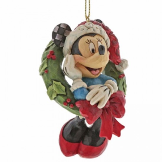 Minnie Mouse Juleophæng i julekrans, Minnie Mouse, Disney minnie mouse, Minnie Mouse figur, Jim Shore Minnie Mouse, Minnie Mouse julefigur, Minnie Mouse julepynt, Minnie Mouse juleophæng, Minnie Minnie Mouse ornament, Julefigur, julepynt, eventyrfigur, eventyrfigurer, eventyrlig figur, eventyrlige figurer, magisk figur, magiske figurer, jul, juleudsmykning, disney klassiker, disney jul, disney julefigur, disney julepynt, disney juleophæng, disney juleudsmykning, alle disney figurer, disney samlerobjekt, disney udstillingsfigur