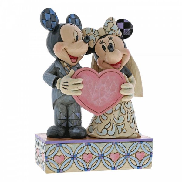 Two Souls One Heart, Mickey Mouse figur, Minnie Mouse Figur, Bryllups figur, Kærlighed figur, hjertefigur, Disney figur, Disney figurer, Jim Shore figur, Disney Traditions figur, Disney karakterer, Guldbryllupsfigur