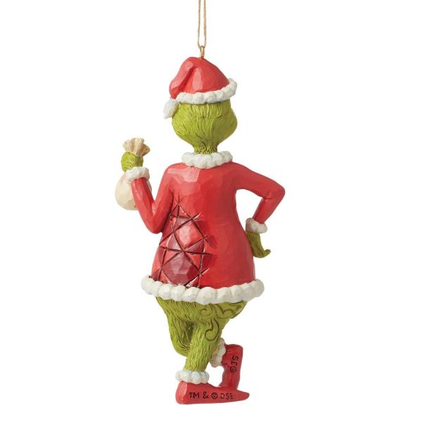 Grinch juleophæng med en pose kul, Grinch with Bag of Coal Hanging Ornament, 6012708, Grinch, Grinchen, Grinch figure, Grinch-figur, Grinchen der stjal julen, Grinchen by Jim Shore, Dr. Seuss, jul, julepynt, juledecor, julefilm, jul, hvem stjal julen, eventyrfigur, eventyrfigurer, eventyrlig figur, eventyrlige figurer, magisk figur, magiske figurer, figur, Grinchen by Jim Shore, Grinch by jim Shore, Jim Shore figurer, Jim Shore figure, Julefigur, Julepynt, Juledekoration, julefilm